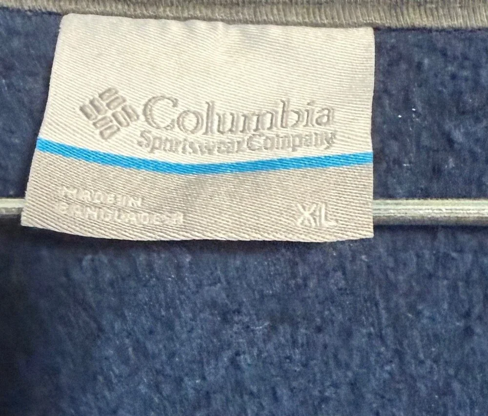 Columbia Sportswear Mens XL Navy Blue Quarter Zip Pullover Sweatshirt Fleece